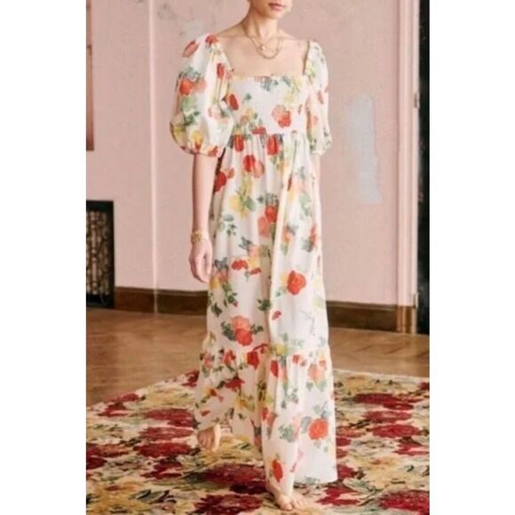 Sezane Carlotta Linen Midi Dress - Picture 1 of 10